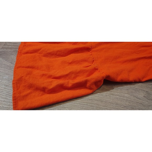 Who What Wear Orange Off Shoulder Puff‎ Sleeve Sundress Linen Blend Elastic Tie - Picture 9 of 12